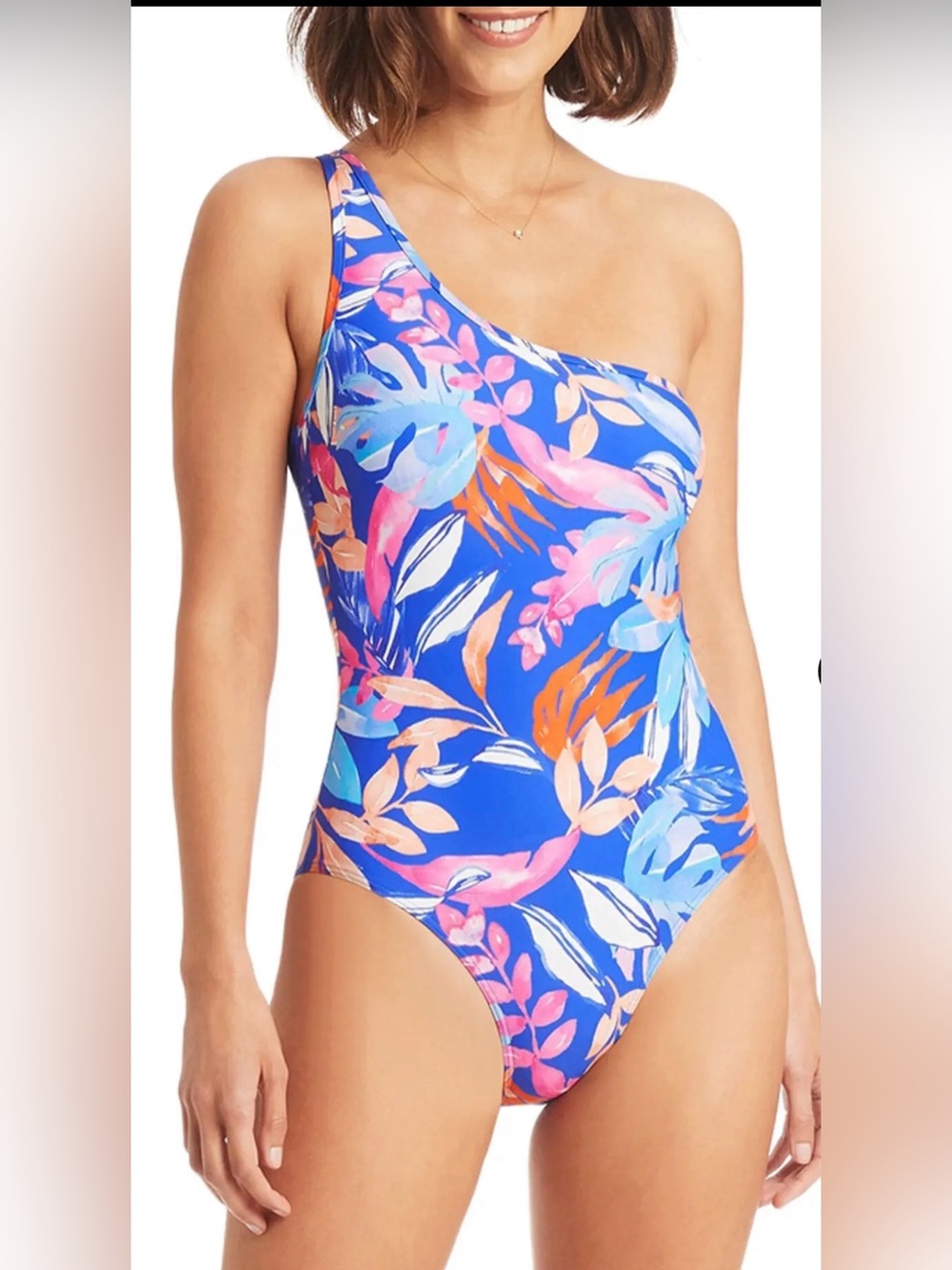 NWOT Sea Level One Shoulder Floral One Piece Swimsuit Sz 12